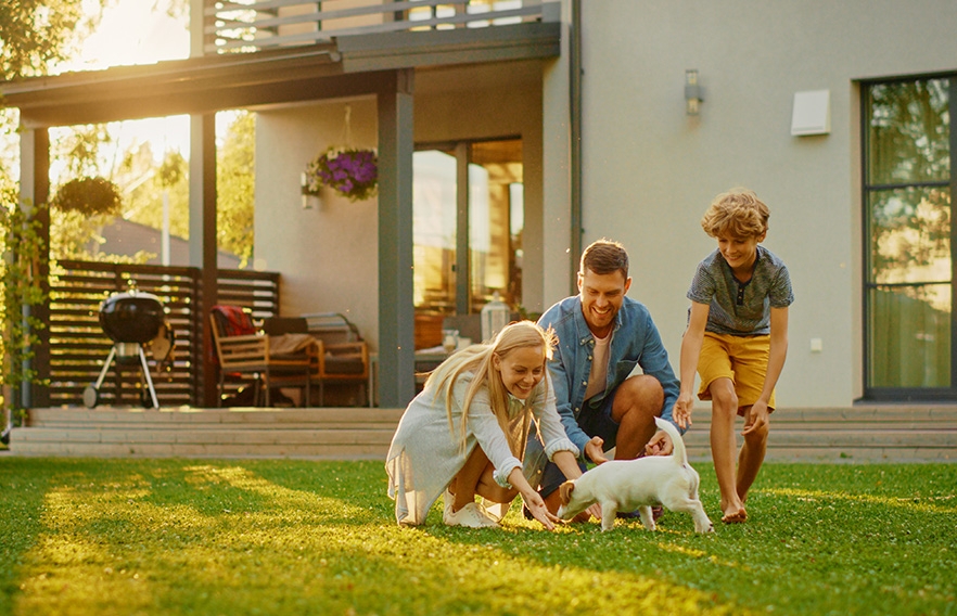 Family Playing Outside